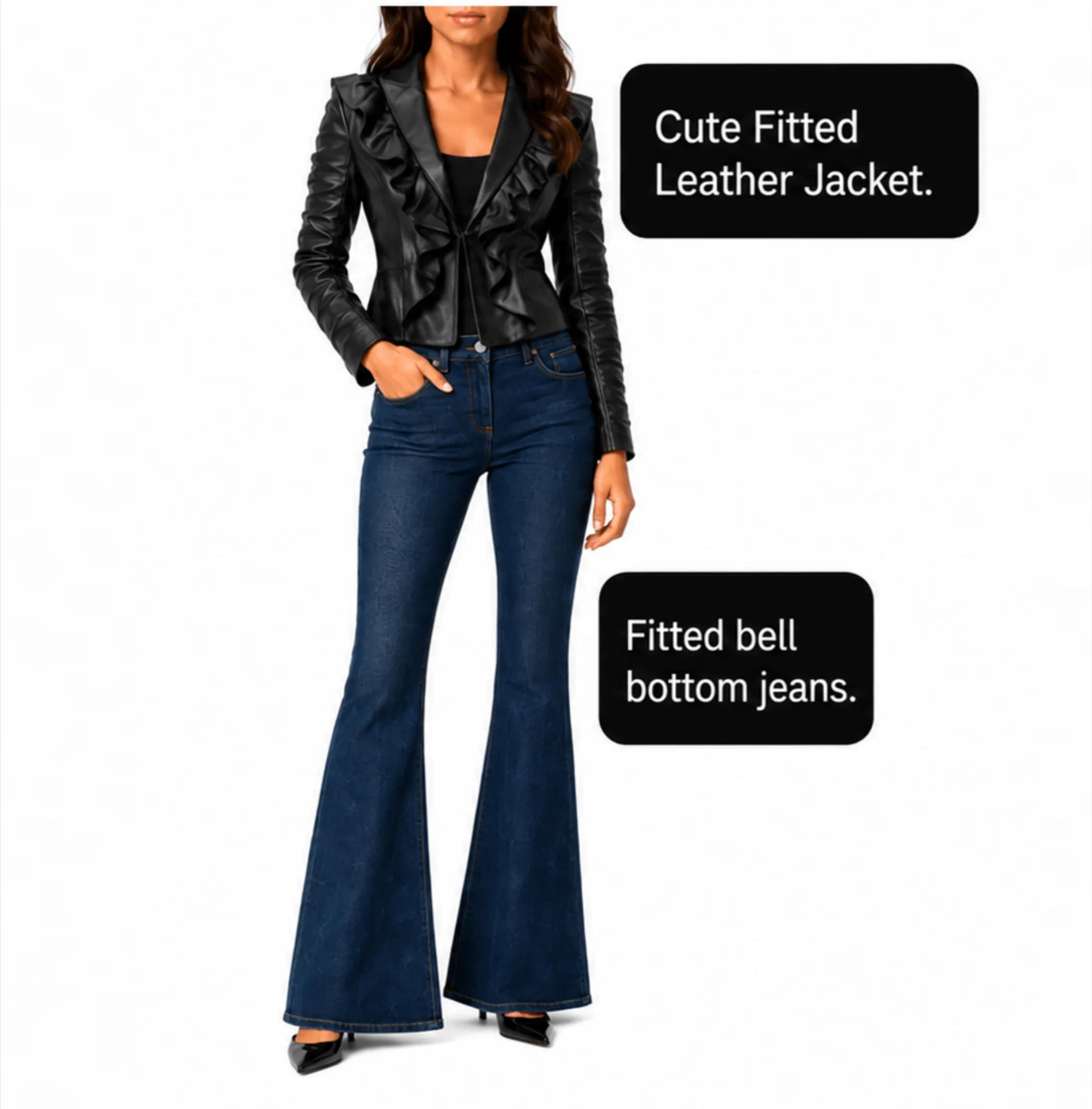 Women's leather jacket styling